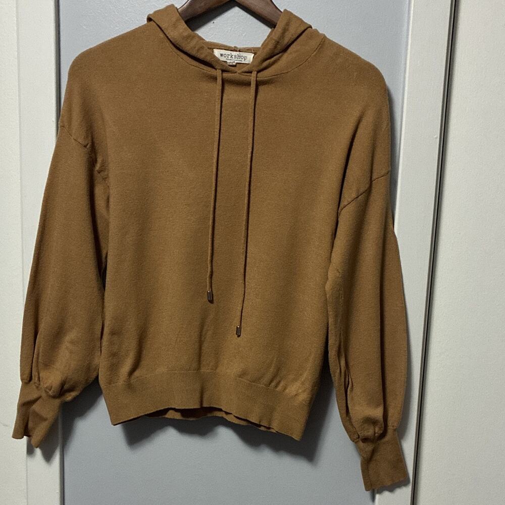 Workshop Republic Clothing Cozy Pullover Hooded Sweater Small Caramel